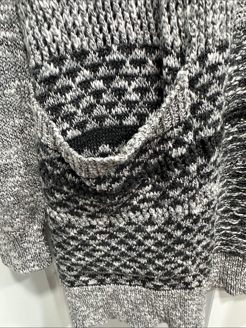 Women's Hooded Knit Sweater - Gray - Size Large - Picture 5 of 11